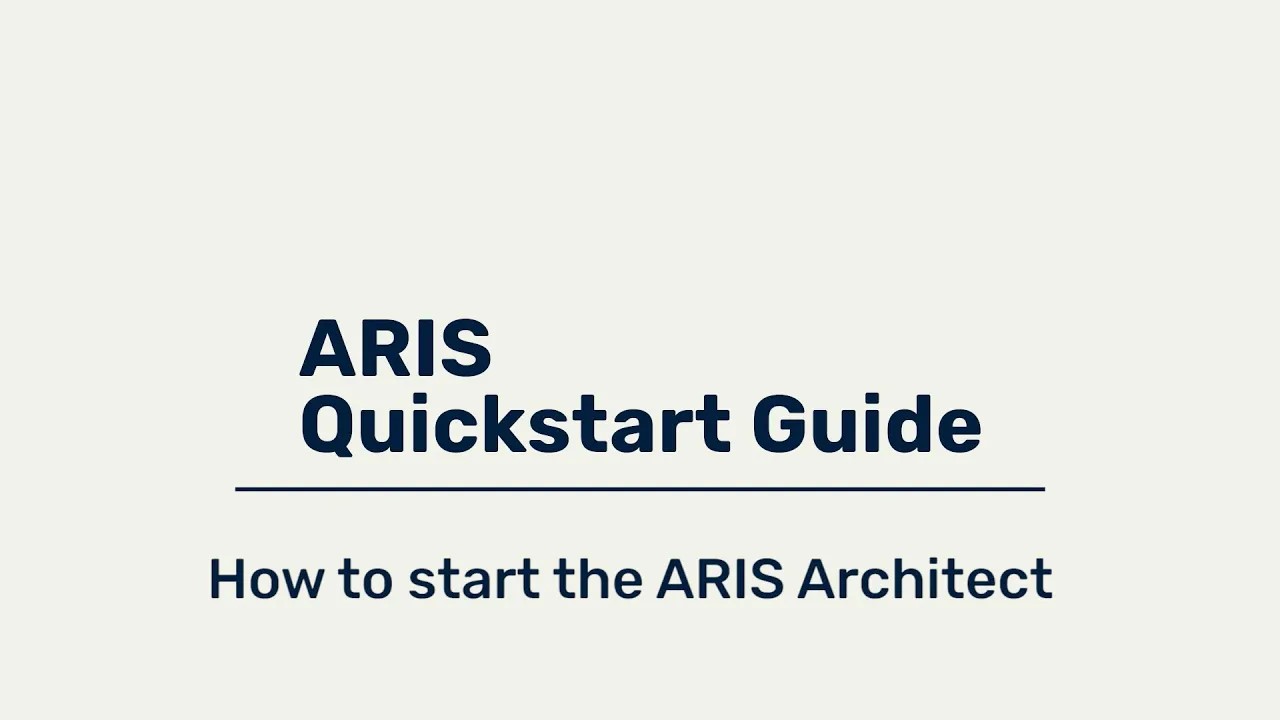 ARIS Quickstart Guide - How to start the ARIS Architect Client (optional)