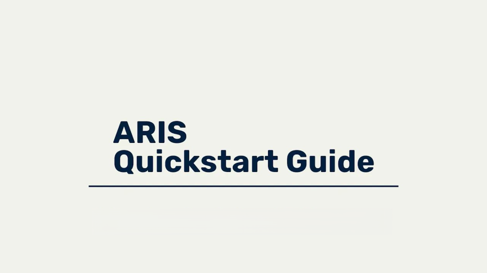 Quickstart guide